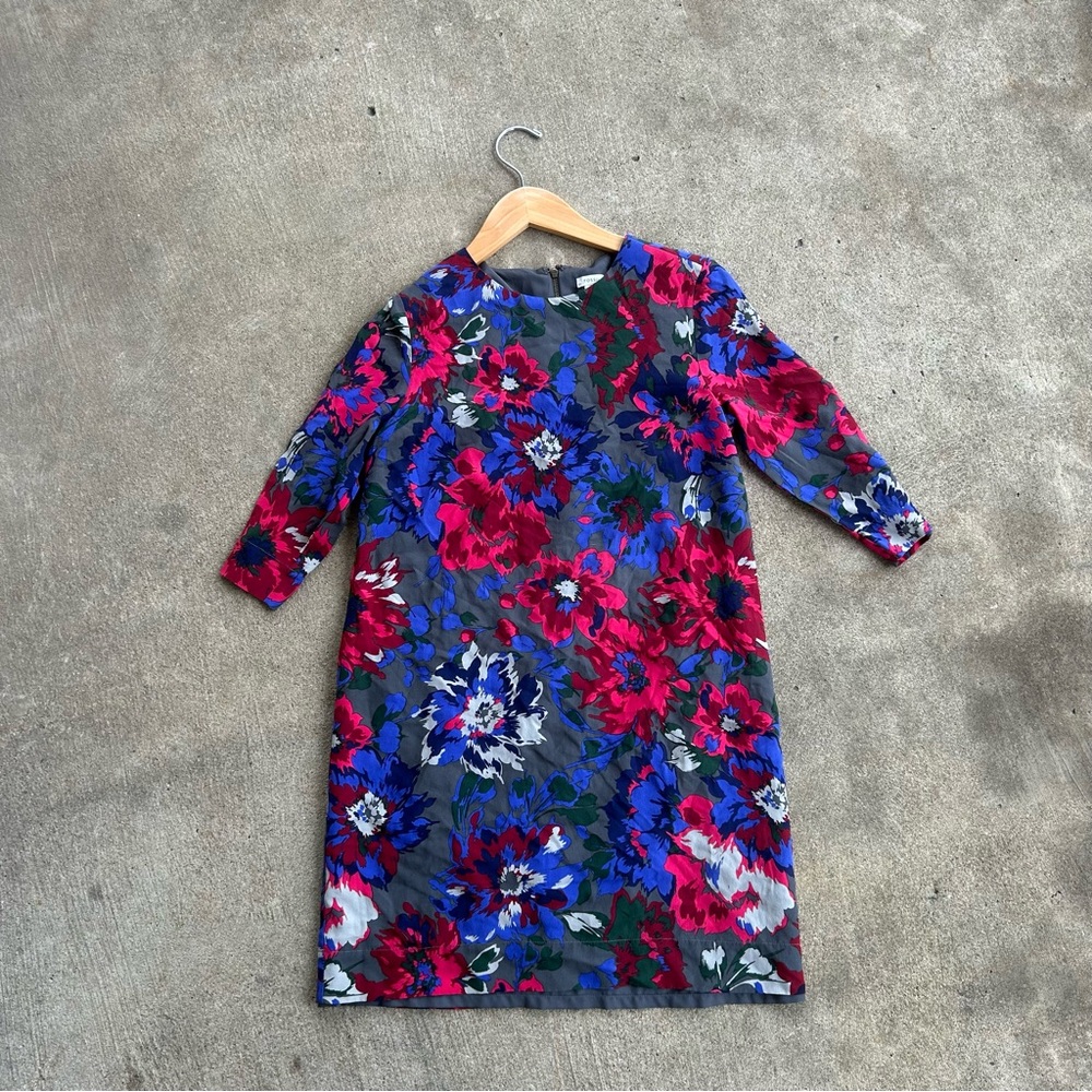 Fossil Dress Floral 3/4 Sleeve Silk Size 2 Vibrant Multicolor S Small Gorgeous